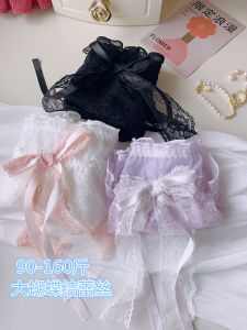 Quần Lót Ren Eo Giữa Cho Nữ Cỡ Lớn Màu Tím Thoáng Khí Mỏng Gợi Cảm Cho Thanh Thiếu Niên Quần Lót Ren Thắt Nút Bướm