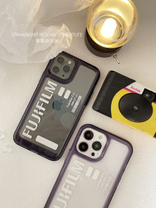 YC Preferred Prime Homemade Ins Style Fuji Camera Fujifilm Atmosphere Phone Case 16promax Niche Style Fancy 15plus Original Design Suitable for 14 Transparent Purple Prime Strawberry Research Institute