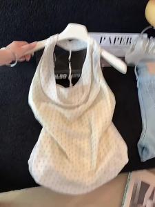 La Chapelle | Áo Thun Dots Halter Neck Mùa Hè Không T Tay