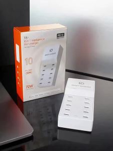 Cổng Sạc USB 10 Cổng 50W Sạc Nhanh Đa Bảo Vệ Dành Cho Nhiều Thiết Bị Hỗ Trợ Type-C & USB