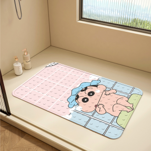Bathroom Anti-Slip Mat for Children PVC Shower Hand Washing Area Suction Cup Mat Bathroom Shower Floor Mat Cartoon Style