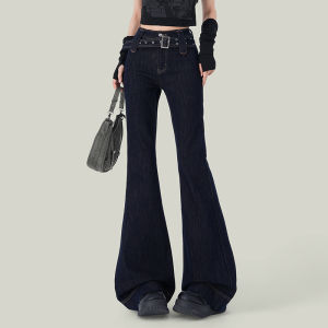 High Waist Bell Bottom Denim Jeans Womens Slim Fit Elastic Blue Jeans Retro Style Casual Travel Comfortable Autumn Pants