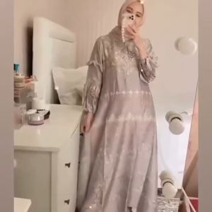 K-FASHION Baju Gamis Muslim Wanita Maxmara Silk Busana Pakaian Hellena Laudya Ceruty Best Mewah Karina