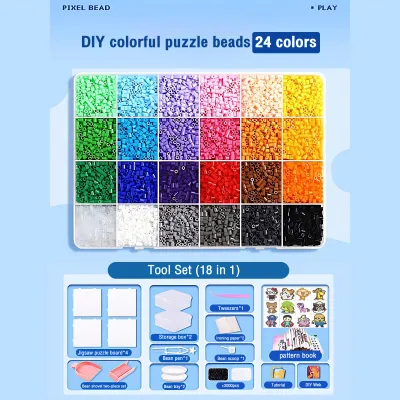 MARD 24 colors Perler bead set craft 2.6mm Crafts with Accessories for Kids Adults Children Best Gift DIY 拼豆工具