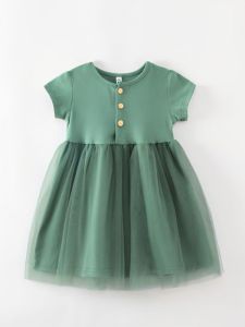 Childrens Princess Skirt Baby Summer Outfit 2025 New Style Net Dress Baby Summer Fashionable Princess Dress Family Matching