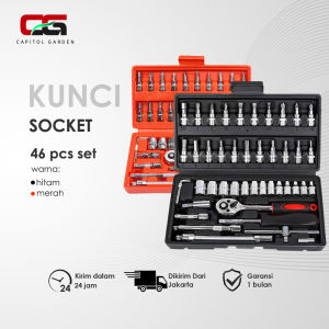 Kunci Socket Wrench 46 pcs & Alat Perbaikan Mobil Universal