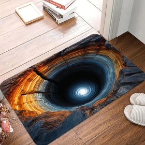 VIKAMA 3D Tunnel Cave Door Mat Anti Slip Water Absorbing Carpet Entrance Anti Fouling Floor Mat Home Decoration