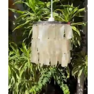 Elegant Capiz Shell Chandelier with LED Bulb | Energy-Saving High-Quality Indoor/Outdoor Lighting by Robles Heritage