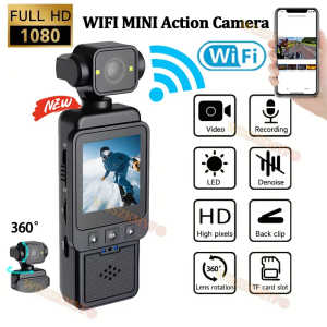 1080P Handheld Sports Pocket Camera HD Display 180° Rotatable WiFi Wireless Video Recorder Built-in Fill Light Motion Camera