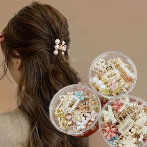 Versatile Hair Styling Tool: High Grip Mini Hair Claw & Rhinestone Pearl Hair Clip