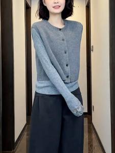 Fashionable Simple Solid Color Womens Knitted Vest Sleeveless round Neck Base Shirt Versatile Match Alluring Elegance