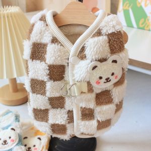 Thickened Autumn Winter Dog Vest Leash Clothes Teddy Pomeranian Miniature Schnauzer Cat Small Dog Jacket Casual Style Pet Supplies