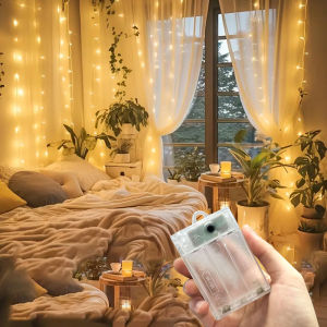 LED Curtain Fairy Light String Battery Power Outdoor Bedroom Decoration Ramadan Home Decoration 2026 Mothers Day Eid Mubarak