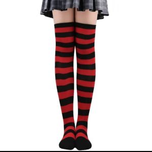 Cotton Socks Women Warm Thigh High Socks Spcks Over Girl Winter Stripe Soft Cotton Socks