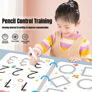 Learning Pen Control Training Set for Kids - Magic Tracking Workbook Preschool Educational Toy for Logical Thinking Development Reusable and Erasable Writing and Drawing Book - Perfect Gift for Toddlers
