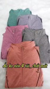 Áo Khoác Nữ Cổ Đứng Không Nón Chất Thun Lạnh Mát Mịn Dây Kéo Phong Cách Thời Trang - Size 40_80kg