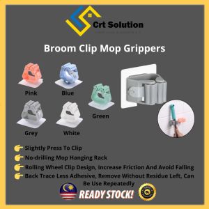 Mop Clip Holder Clip Broom Clip Hanger Wall Clip Hook Mop Clip Wall Hanger Clip Penyangkut Penyapu Klip
