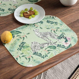Vanju Attitude Floral Bird Leather Western Dining Mat Waterproof Oilproof Nordic Heat Resistant Nonflammable Home Use Pot Holder