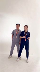 [ Lvin ]  FLEX FIT ZIPPER - Baju OKA  / Baju Jaga / Set Baju Celana Jaga Oka / Dokter Lengan Pendek / Baju OK / Baju Scrub / Doctors Scrub