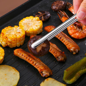 3 Sizes 304 Stainless Steel Barbecue Clip Cooking Clip Multifunctional Kitchen Tools Elongated BBQ Buffet Restaurant Food Tong Non-Slip Kitchen Useful Cooking Utensils & Gadgets Portable Picnic Tweezer Salad Steak Clamp