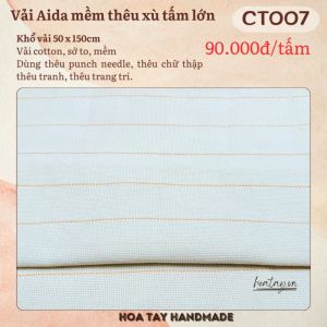 Vải Aida mềm thêu xù tấm lớn 50 x 150cm - CT007