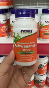 Viên uống Ashwagandha Now 450mg tinh chất sâm Ấn Độ giảm căng thẳng mệt mỏi tăng đề kháng ngủ ngon