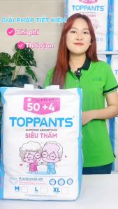 [TẶNG 4 MIẾNG 1 GÓI ] Tã Quần TOPPANTS Siêu Mỏng Bỉm quần Người Già Kháng Khuẩn Size M/L/XL 54 MIẾNG