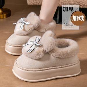 Dép Bông Đế Dày Mùa Đông Cho Nữ 2025 Dép Bông Đế EVA Ấm Áp Có Gót Trung Bình Thường Ngày Đế Dày Đế Ngoài Bằng Nhựa