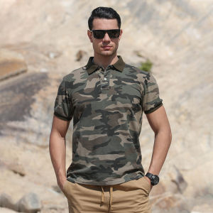 XIAXIANG | Cotton Breathable Loose Military Camouflage Polo T-Shirt