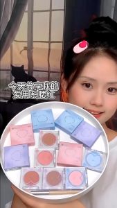 Xixi đơn sắc bảng màu má trang điểm khuôn mặt 6 màu sắc bột màu xanh Rouge tím mờ Blush lâu dài tint không thấm nước Blusher Rouge mỹ phẩm. D554
