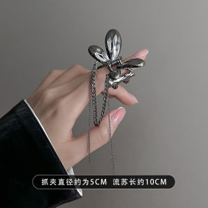 กิ๊บติดผมหางม้าสูงสไตล์ผีเสื้อสำหรับผู้หญิง คลิปผมครึ่งหัวสไตล์ชาร์ก เครื่องประดับผมสุดหรู วัสดุอื่นๆ ราคาไม่เกิน 100 บาท