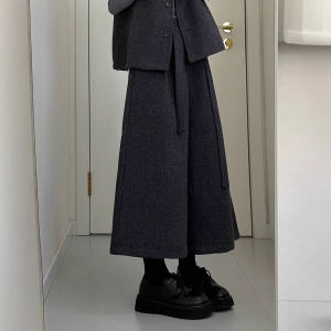 XUECAIQI | High-neck Base T-shirt Vests Wide-leg Pants Set
