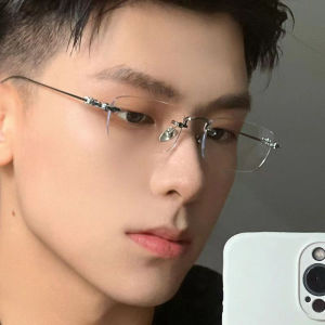 Ultra-Light Metal Frameless Anti-Blue Light Reading Glasses for Men And Women Fashionable Radiation Protection against Fatigue