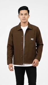 Kemeja Kanvas Pria Semi Parka Casual Mens Shirt A616