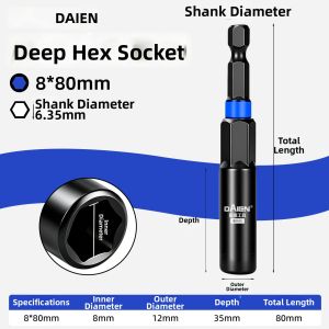 DAIENGONGJU | Extended Deep Screwdriver Bit Set 10mm