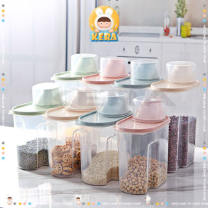 กล่องเก็บอาหาร กระปุกใส่อาหาร กล่องใส่อาหารแมว ที่ใส่อาหารแมว ถังใส่อาหารแมว กระปุก กล่องอาหารแมว มีตัวซีลอย่างดีความชื้น