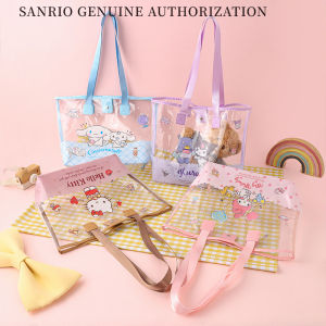 Sanrio | Sanrio Hello Kitty Transparent Tote Bag My Melody Cinnamoroll Kuromi PVC Shoulder Bag Waterproof Beach Handbag