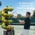 Peck Tennis Ball Launcher Self-Service Training Device Coach Feeder Machine with Retrieval Net Single Player Fitness Equipment. 