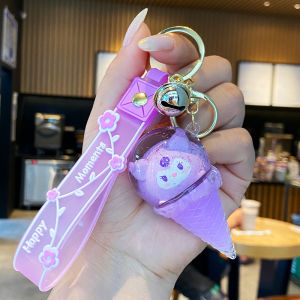 Sanrio Clow M Cinnamoroll Babycinnamoroll Keychain Cute Ice Cream Oil Quicksand Pendant Schoolbag Pendant Small Jewelry