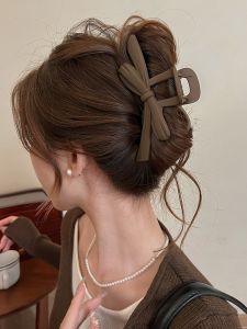 Large Size Frosted Butterfly Knot Hair Clip Womens 2025 New Style Premium Feeling Shark Clamp Hair Quantity Multi Headwear