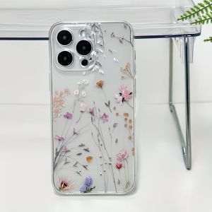 Pretty Wildflower Clear Phone Case For iPhone 18 17 Air 16 15 14 13 12 Mini 11 Pro Max Plus Soft TPU Shockproof Protective Cover