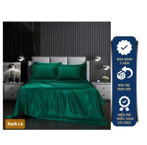 [Chuẩn đẹp] Bộ gồm 4 món 5 món Chăn Ga Phi Lụa Mềm Mịn Thoáng Mát - Hàng Cao Cấp Loại 1 chăn ga lụa đủ size - Ngans Bedding