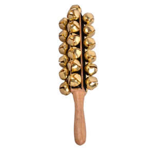 Handmade Professional Brass Bell Stick 25 Notes Sleigh Bell String Bell for Adults And Children Original Wood Handle