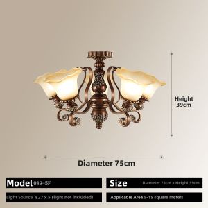 MINGRU | Vintage Luxurious Chandelier For Low Ceilings In Living Rooms Bedrooms Dining Rooms