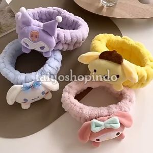 TAIYO Headband Karakter Kuromi Cinnamoroll Melody Bando Bandana Kain Bulu Ikat Rambut Anak Dewasa