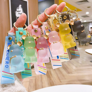 6 Kartun Jeli Kulit Kulit Beruang Kekerasan Pakaian Liontin Gantungan Kunci Yang Modis