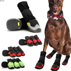 Waterproof Anti-Slip Dog Snow Boots Reflective Shoes for Large Dogs Hiking Boots Soft Breathable Paw Protectors for Pets