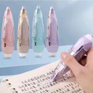 6M Aesthetic Push Correction Tape Interchangeable Refill Portable Correction Tape Stationery (Blue/Grey/Pink/Purple)