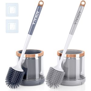Silicone Toilet Brush Set Toilet Bowl Brush And Holder With Tweezers Long Handle Toilet Cleaner Brush For Bathroom Deep Cleaning