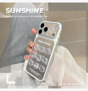 Sanrio | Kawaii Hello Kitty Mirror Phone Case For iPhone 17 16 15 Pro Max Shockproof Soft Protective Cover With Lens Protection